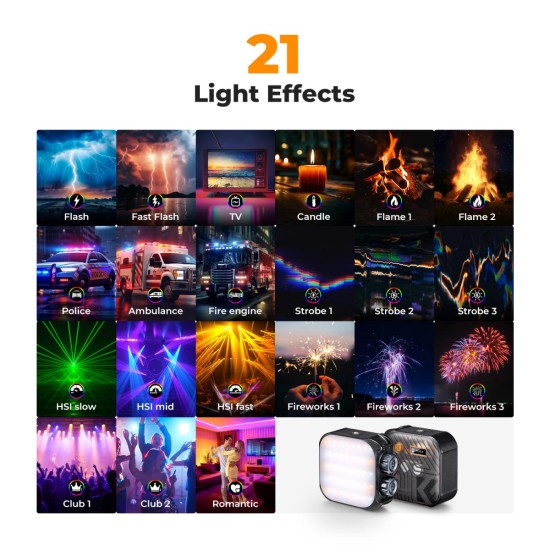 K&F Concept RGB Video Light, 360° Full Color Portable Photography Light K&F Concept RGB Video Light, 360° Full Color Portable Photography Light